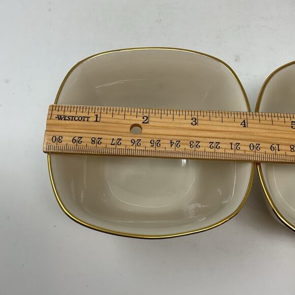 Lenox Holiday Dimension Square Treat Bowls Set Of 3 Christmas Holly Berry Candy - Picture 12 of 13